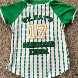 Green and White Striped Women Jersey